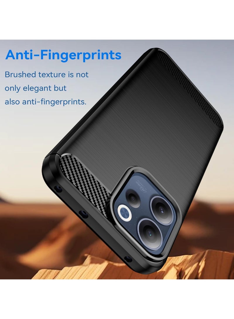 Protective case compatible with OPPO Reno15 F, featuring carbon fiber brushed texture, soft TPU silicone bumper, scratch-resistant and shockproof back cover, suitable for OPPO Reno 15F. - Image 3